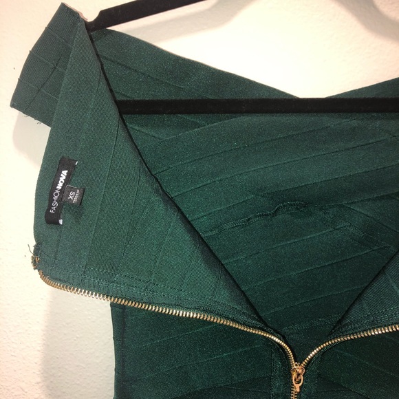 FN Beautiful Green Bandage Dress - Picture 2 of 4